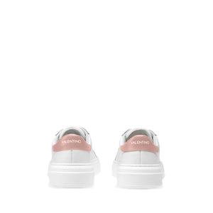 VALENTINO Sneaker lace up bianca e rosa