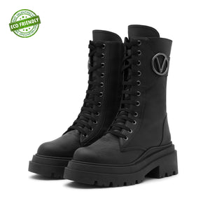 VALENTINO Armonia Combat Boots Eco-Friendly Black