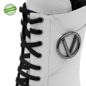 VALENTINO Armonia Combat Boots Eco-Friendly White
