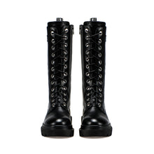Load image into Gallery viewer, VALENTINO Combat Boot in black calf hide